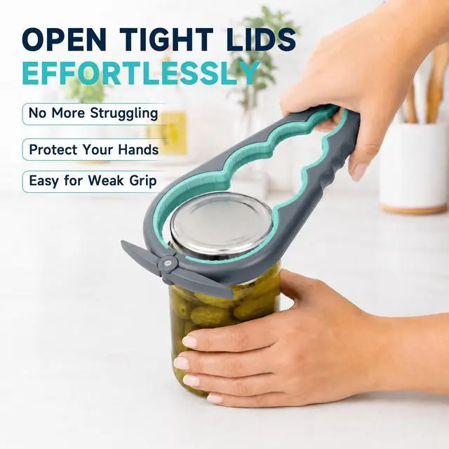 Alt view image 3 of 7 - Jar Opener for Weak Hands, Seniors with Arthritis, 3-Piece Set with 5-in-1 Bottle Opener, Can Opener & Non-Slip Rubber Gripper Pad, Easy Grip Lid Opener for Arthritic Hands