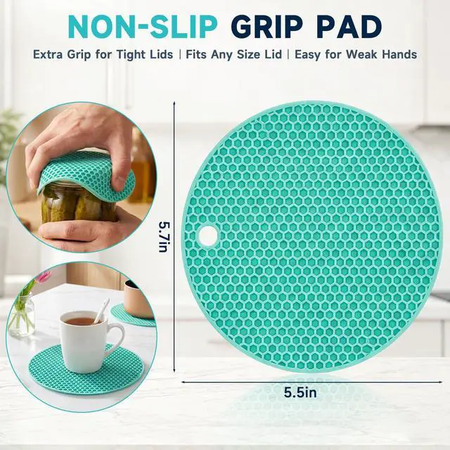 Alt view image 5 of 7 - Jar Opener for Weak Hands, Seniors with Arthritis, 3-Piece Set with 5-in-1 Bottle Opener, Can Opener & Non-Slip Rubber Gripper Pad, Easy Grip Lid Opener for Arthritic Hands