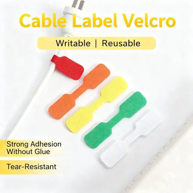Alt view image 3 of 6 - 32 PCS Cable Labels Multi-Color Wire Labels Write On Cord Tags for Wire Cable Tags Wire Markers Electrical Multicolored Handwriting
