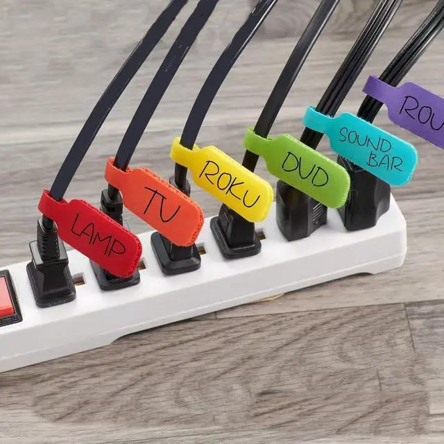 Alt view image 6 of 6 - 32 PCS Cable Labels Multi-Color Wire Labels Write On Cord Tags for Wire Cable Tags Wire Markers Electrical Multicolored Handwriting