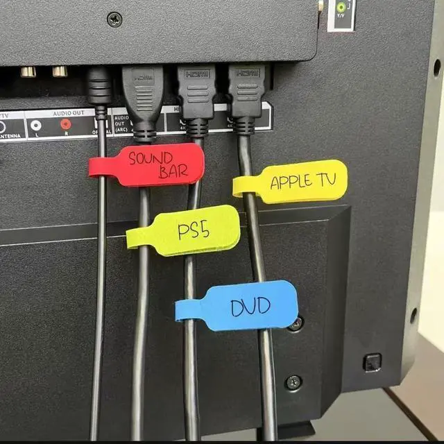 Alt view image 5 of 6 - 32 PCS Cable Labels Multi-Color Wire Labels Write On Cord Tags for Wire Cable Tags Wire Markers Electrical Multicolored Handwriting