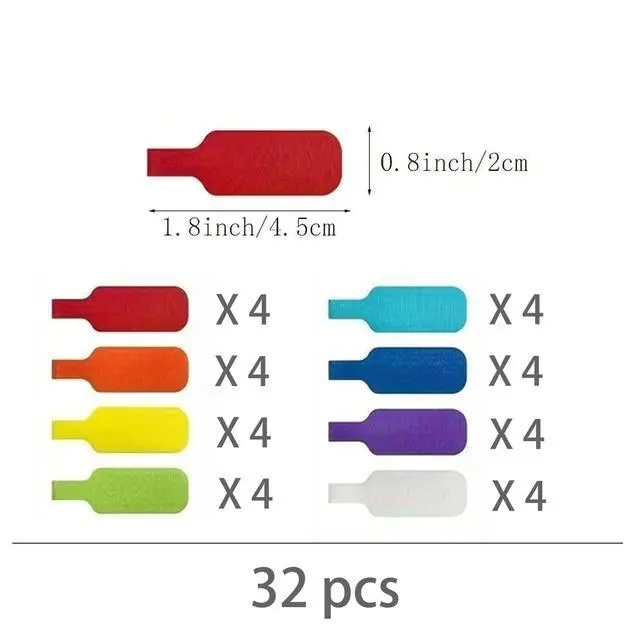 Alt view image 4 of 6 - 32 PCS Cable Labels Multi-Color Wire Labels Write On Cord Tags for Wire Cable Tags Wire Markers Electrical Multicolored Handwriting