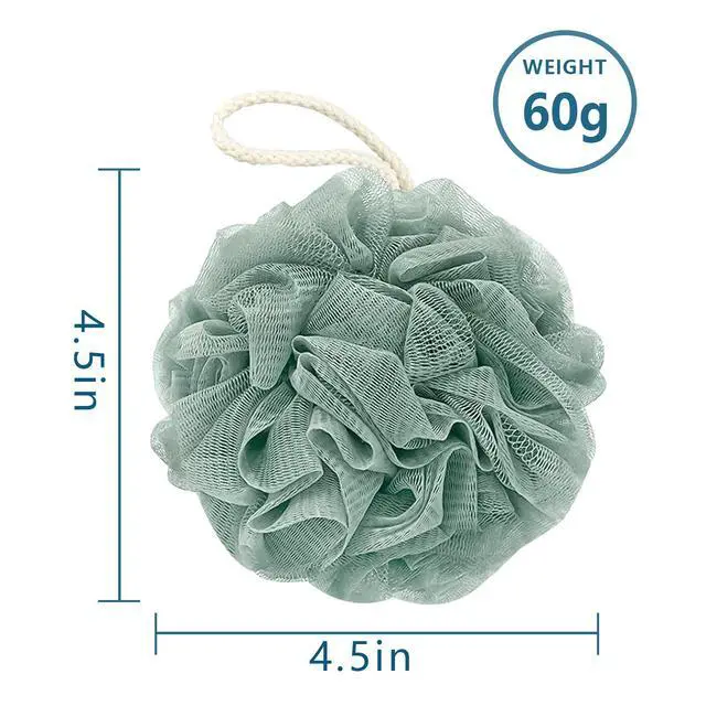 Alt view image 2 of 7 - Bath Loofah Sponge, 60G Shower Loofah 4 Count Luffa Pack | Exfoliating Body Scrubber Sponge for Women and Men, Rich Lather Soft Mesh Pouf Ball Bathroom Essentials (Light Color)