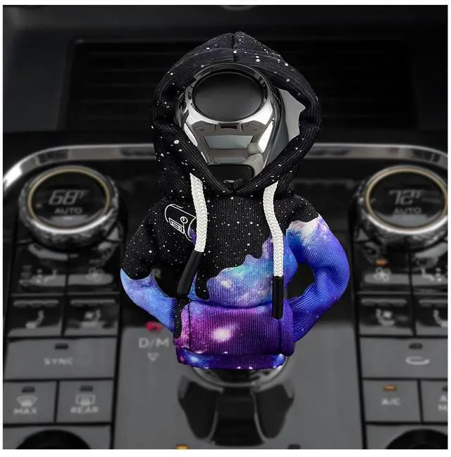 Main image of Car Gear Shift Hoodie Cover, Fashionable Gear Shift Knob Hoodie Protector, Upgraded Funny Gear Shift Hoodie Decoration for Most Manual Shift Knobs, Interior Car Accessories (Starry Sky)