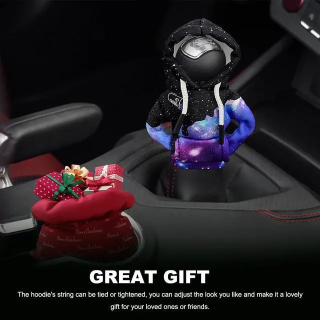 Alt view image 6 of 6 - Car Gear Shift Hoodie Cover, Fashionable Gear Shift Knob Hoodie Protector, Upgraded Funny Gear Shift Hoodie Decoration for Most Manual Shift Knobs, Interior Car Accessories (Starry Sky)