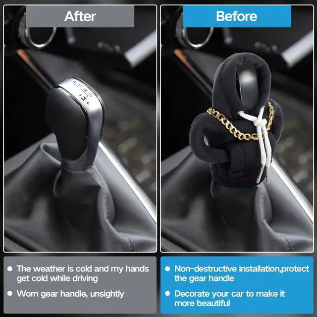 Alt view image 6 of 7 - Funny Gear Shift Hoodie Cover, Car Shifter Knob Sweatshirt, Universal Stick Shift Cover for Car Gear Handle, Cute Automotive Interior Accessory Gift for Men & Women (Black)
