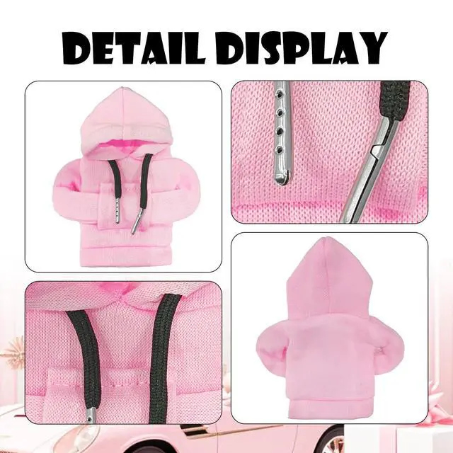 Alt view image 4 of 6 - Pink Car Gear Shift Hoodie, Universal Mini Knob Hoodie for Cars Shifter, Cute Automotive Protector Decorations Gadgets for Women Men