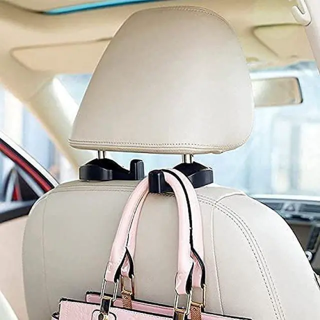 Alt view image 3 of 7 - Universal Car Vehicle Back Seat Headrest Hanger Holder Hook for Bag Purse Cloth Grocery (Black -Set of 2)