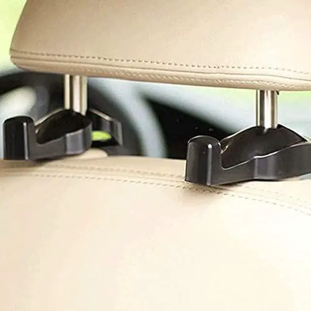 Alt view image 6 of 7 - Universal Car Vehicle Back Seat Headrest Hanger Holder Hook for Bag Purse Cloth Grocery (Black -Set of 2)