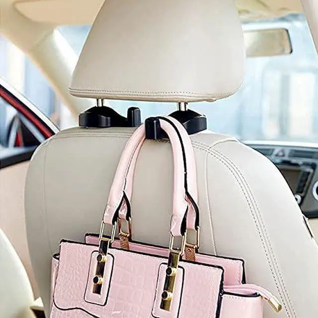 Alt view image 4 of 7 - Universal Car Vehicle Back Seat Headrest Hanger Holder Hook for Bag Purse Cloth Grocery (Black -Set of 2)