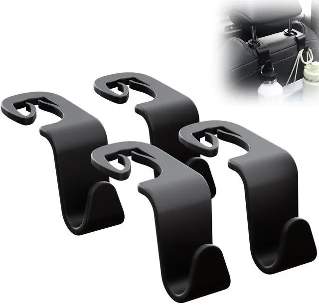 Main image of Car Seat Headrest Hook 4 Pack,Purse Holder Hook for Car Organizers and Storage,Car Organization Accessories for Women Road Trip Essentials,Long