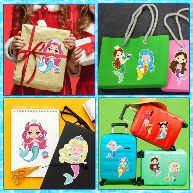 Alt view image 6 of 7 - Mermaid Stickers for Kids, Make Your Own Mermaid Stickers, Ocean Party | 24 Sheets Make A Mermaid Stickers Party Favors, Classroom Teacher Rewards,Mermaid Themed Art Craft Supplies
