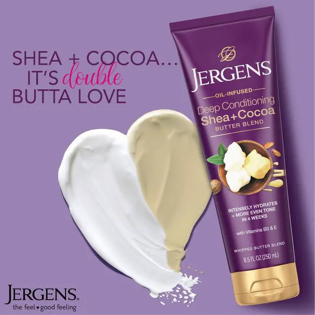 Alt view image 5 of 7 - Shea and Cocoa Whipped Body Butter Lotion, Tone Enriching Hand And Body Lotion for Dry Skin, with Vitamins B3 & E, 8.5 Oz