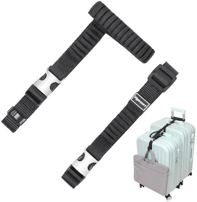 Main image of Luggage Straps, Metal Luggage Connector Straps for Suitcases | Stretchable Add A Bag Suitcase Strap, Adjustable Heavy Duty Travel Attachment Accessories Belts to Connect 2 to 3 Suitcases