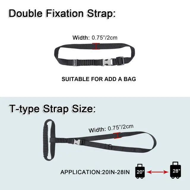 Alt view image 3 of 7 - Luggage Straps, Metal Luggage Connector Straps for Suitcases | Stretchable Add A Bag Suitcase Strap, Adjustable Heavy Duty Travel Attachment Accessories Belts to Connect 2 to 3 Suitcases