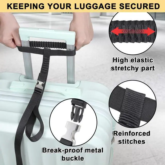 Alt view image 4 of 7 - Luggage Straps, Metal Luggage Connector Straps for Suitcases | Stretchable Add A Bag Suitcase Strap, Adjustable Heavy Duty Travel Attachment Accessories Belts to Connect 2 to 3 Suitcases