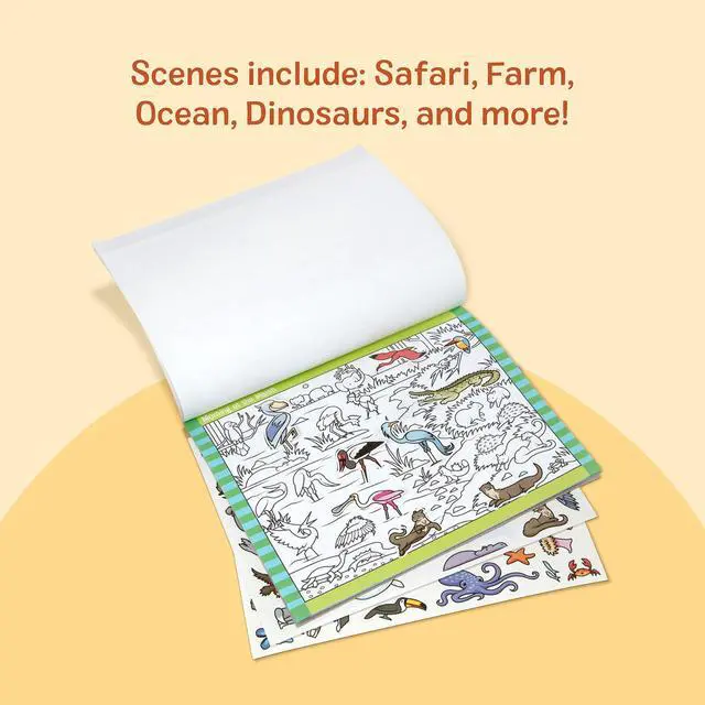 Alt view image 7 of 7 - Seek & Find Sticker Pad Animals, 400+ Stickers & 14 Scenes to Color, Search & Find Sticker Activity Pad for Coloring & Matching, Creative Learning Toys for Kids 4+ - FSC Certified