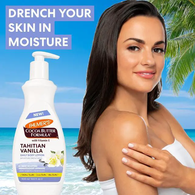 Alt view image 2 of 7 - Body Lotion, Tahitian Vanilla Cocoa Butter Formula (13.5 Oz) | Daily Moisturizing Lotion for Dry Skin with Shea Butter & Vitamin E, Hydrates & Protects, Helps Provide 48-Hour Deep Moisture