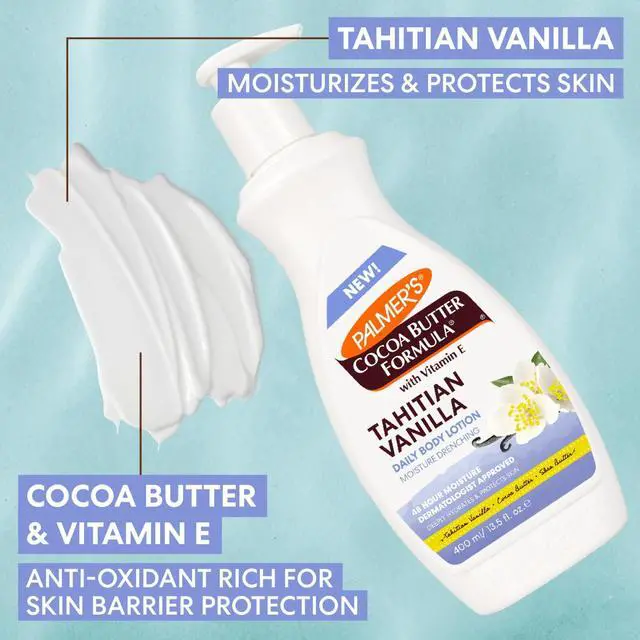 Alt view image 5 of 7 - Body Lotion, Tahitian Vanilla Cocoa Butter Formula (13.5 Oz) | Daily Moisturizing Lotion for Dry Skin with Shea Butter & Vitamin E, Hydrates & Protects, Helps Provide 48-Hour Deep Moisture