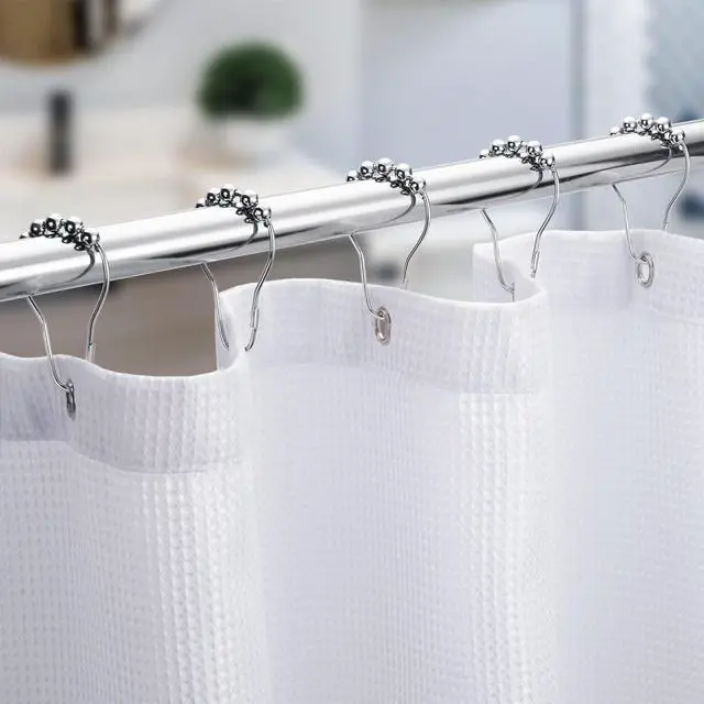 Alt view image 7 of 7 - Shower Curtain Hooks Rings, Rust-Resistant Metal Shower Curtain Hooks for Bathroom Shower Rods Shower Hooks Shower Rings for Curtain - Set of 12, Chrome