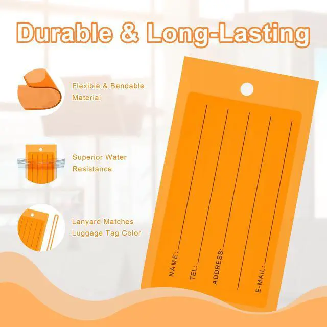 Alt view image 3 of 7 - 10 Pack Luggage Tags for Suitcases, Airplane Travel Essentials | International Vacation Must Haves, Name Tags for Home & Office Accessories, and Travel Gift Ideas