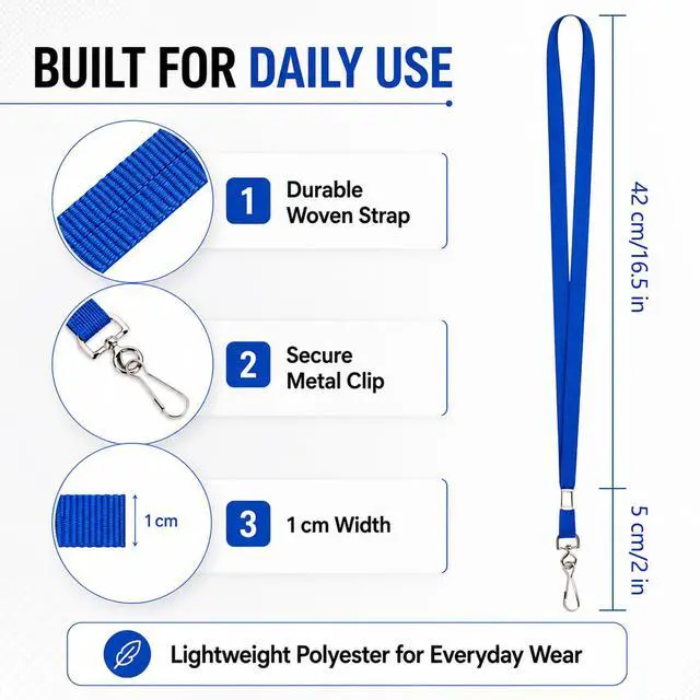 Alt view image 6 of 7 - 20PCS Lanyards for ID Badges - Badge Lanyard with Clip, 5 Colors | Lanyards Bulk for Keys, Wallet, Ship Cards & Whistles, Badge Holder Strap for Women, Men, Teacher, Cruise Essentials
