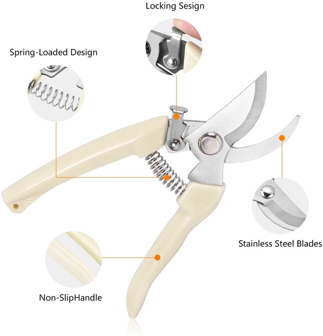 Alt view image 3 of 7 - Garden Scissors for Plant, Tip Pruning Shears for Cutting Flowers, Trimming Plants, Bonsai and Fruits Picking (Bypass Blade Pruner)