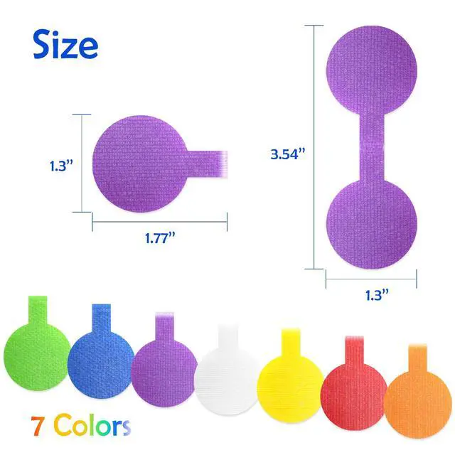 Alt view image 2 of 6 - 35 Pcs Cable Labels, Multi-Color Write On Cord/Wire Labels, Cable Tags and Wire Tags for Cable Management and Identification (Assorted Colors, Circles)