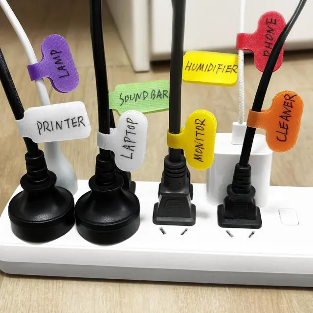 Alt view image 5 of 6 - 35 Pcs Cable Labels, Multi-Color Write On Cord/Wire Labels, Cable Tags and Wire Tags for Cable Management and Identification (Assorted Colors, Circles)