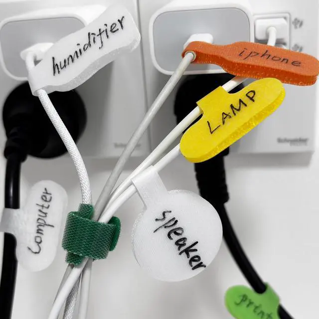 Alt view image 4 of 6 - 35 Pcs Cable Labels, Multi-Color Write On Cord/Wire Labels, Cable Tags and Wire Tags for Cable Management and Identification (Assorted Colors, Circles)