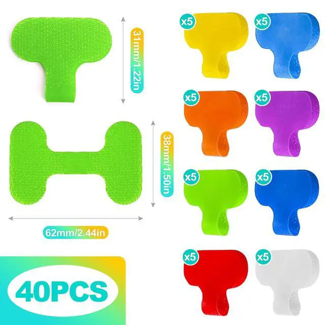 Alt view image 2 of 6 - 40 PCS Multi-Color Cable Labels, Reusable Write-On Cord Tags for Wire Management & Identification, Waterproof Charger Cord Organizer for Electronics, Home, Office - Assorted Colors
