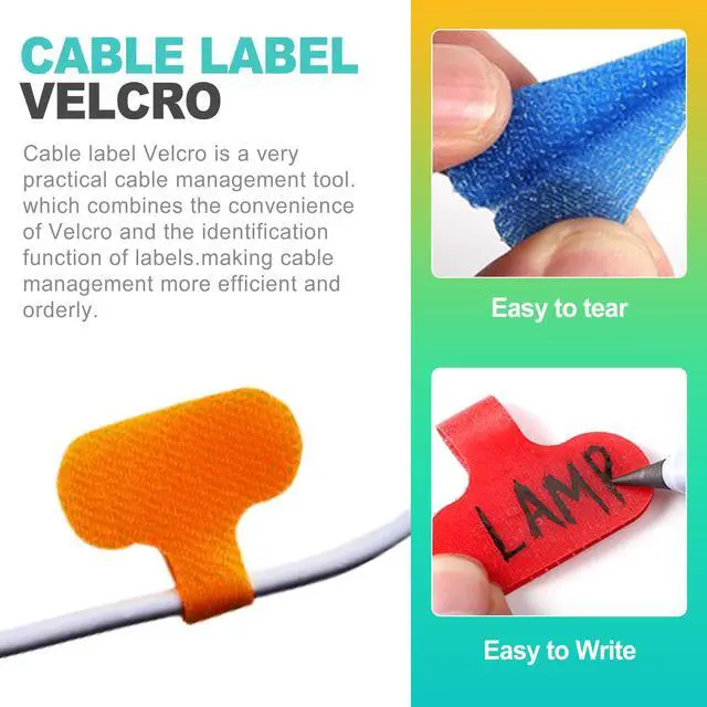 Alt view image 3 of 6 - 40 PCS Multi-Color Cable Labels, Reusable Write-On Cord Tags for Wire Management & Identification, Waterproof Charger Cord Organizer for Electronics, Home, Office - Assorted Colors