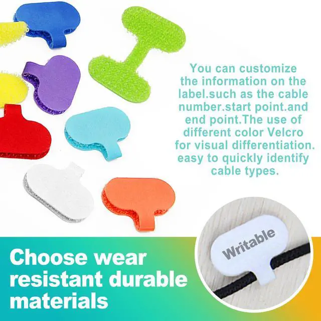 Alt view image 5 of 6 - 40 PCS Multi-Color Cable Labels, Reusable Write-On Cord Tags for Wire Management & Identification, Waterproof Charger Cord Organizer for Electronics, Home, Office - Assorted Colors