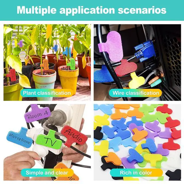 Alt view image 6 of 6 - 40 PCS Multi-Color Cable Labels, Reusable Write-On Cord Tags for Wire Management & Identification, Waterproof Charger Cord Organizer for Electronics, Home, Office - Assorted Colors