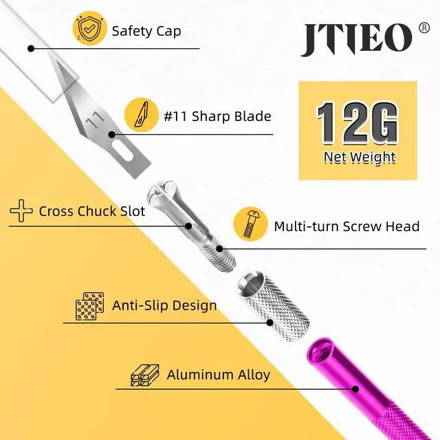 Alt view image 3 of 6 - Exacto Knife Hobby Knife 74 Pack with 4 Upgrade Sharp Hobby Knives and 70 Spare Exacto Knife Blades for Art, Scrapbooking,Stencil