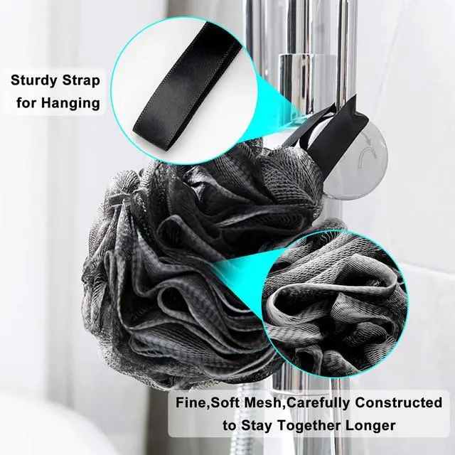 Alt view image 4 of 7 - Loofah Bath Shower Sponge Body Scrubber,Extra Large 75g XL Exfoliate Mesh Pouf Shower Bouquet,3 Pack Body Wash for Women and Men