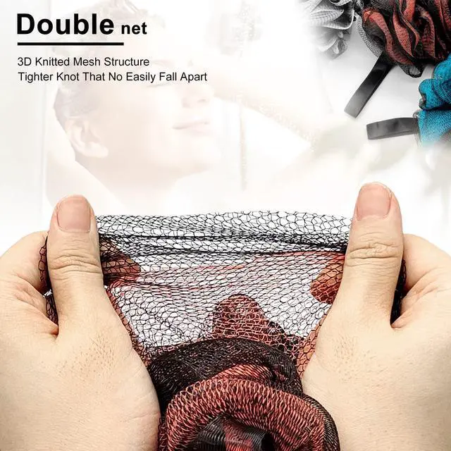 Alt view image 6 of 7 - Loofah Bath Shower Sponge Body Scrubber,Extra Large 75g XL Exfoliate Mesh Pouf Shower Bouquet,3 Pack Body Wash for Women and Men