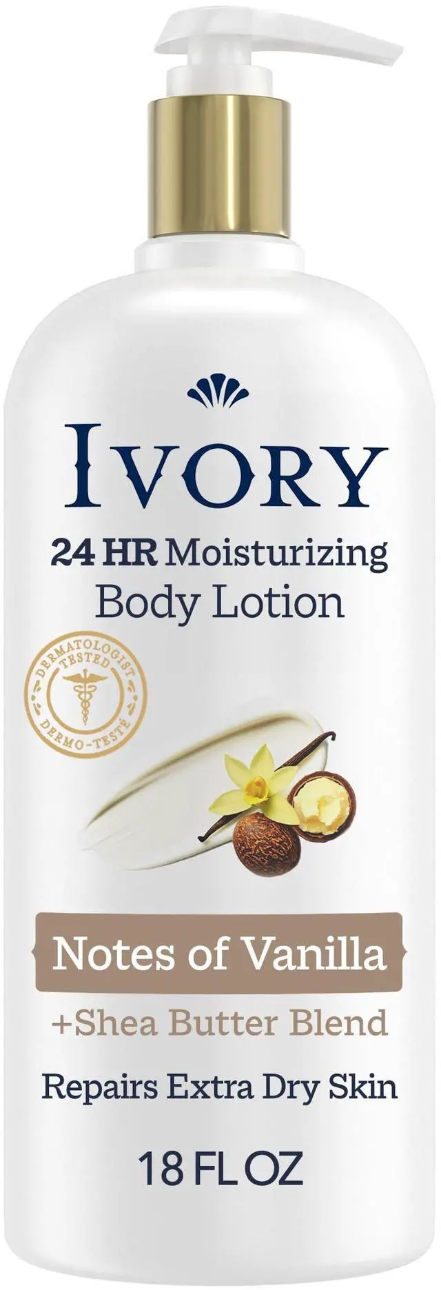 Main image of Hand & Body Lotion, 24hr Moisturizing, Repairs Extra Dry Skin, All Day Hydration, Lightweight Formula, Absorbs Instantly, Perfect for Daily Use, Shea Butter Blend, Vanilla Scent, 18 fl oz