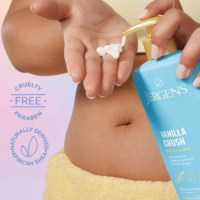 Alt view image 5 of 7 - Jergens Shea Fusion Vanilla Crush Body Lotion, Dry Skin, 14 fl oz | Shea Butter and Vitamin E Moisturizing Lotion, Vanilla Scent, Dry Skin Relief, Women, Daily Hydration