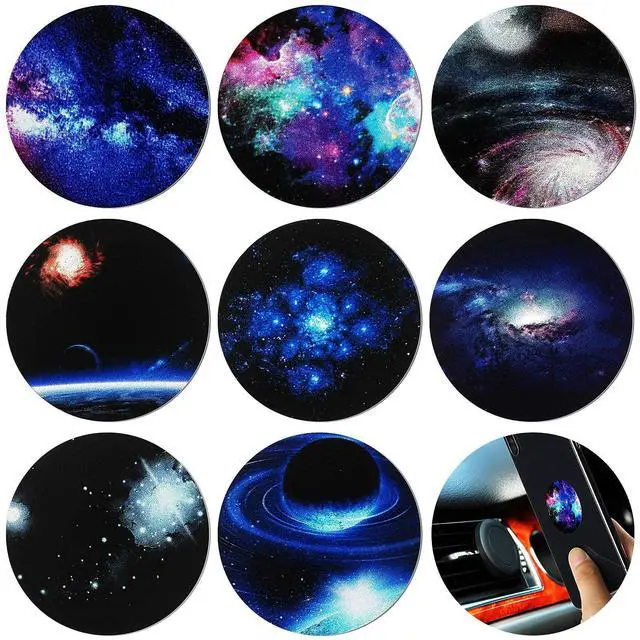 Main image of 8 Pcs Magnet for Phone Case Car Mount, Starry Style | Metal Plates Cell Holder for Back of Phone Thin Adhesive Compatible with Magnetic Phone Case Replacement Sticker