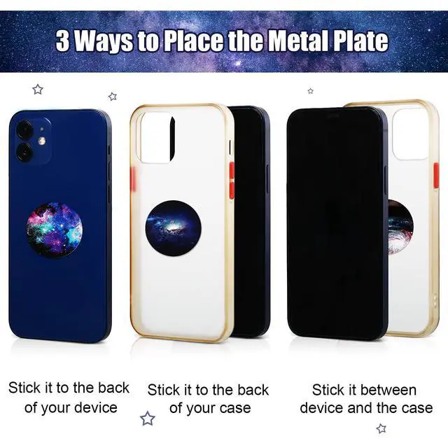 Alt view image 2 of 6 - 8 Pcs Magnet for Phone Case Car Mount, Starry Style | Metal Plates Cell Holder for Back of Phone Thin Adhesive Compatible with Magnetic Phone Case Replacement Sticker