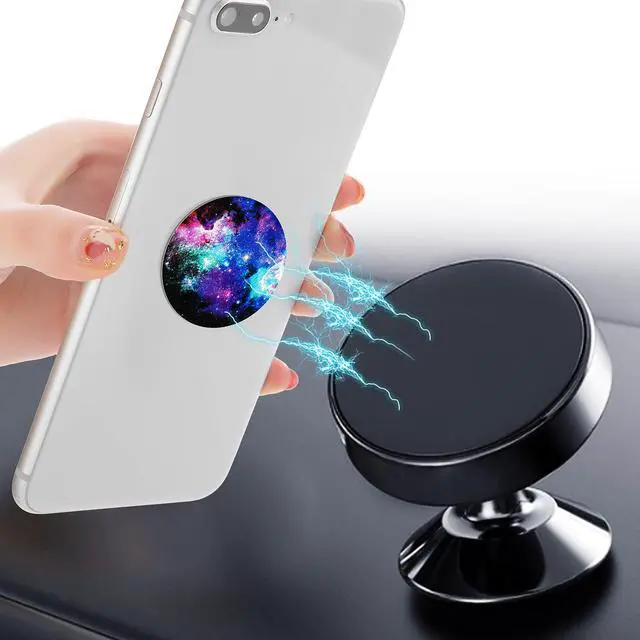 Alt view image 3 of 6 - 8 Pcs Magnet for Phone Case Car Mount, Starry Style | Metal Plates Cell Holder for Back of Phone Thin Adhesive Compatible with Magnetic Phone Case Replacement Sticker