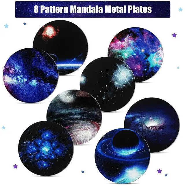 Alt view image 5 of 6 - 8 Pcs Magnet for Phone Case Car Mount, Starry Style | Metal Plates Cell Holder for Back of Phone Thin Adhesive Compatible with Magnetic Phone Case Replacement Sticker