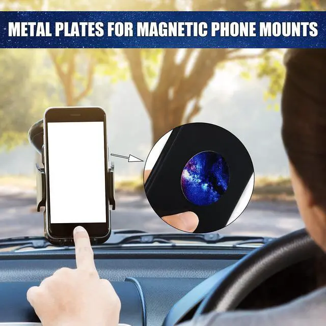 Alt view image 6 of 6 - 8 Pcs Magnet for Phone Case Car Mount, Starry Style | Metal Plates Cell Holder for Back of Phone Thin Adhesive Compatible with Magnetic Phone Case Replacement Sticker