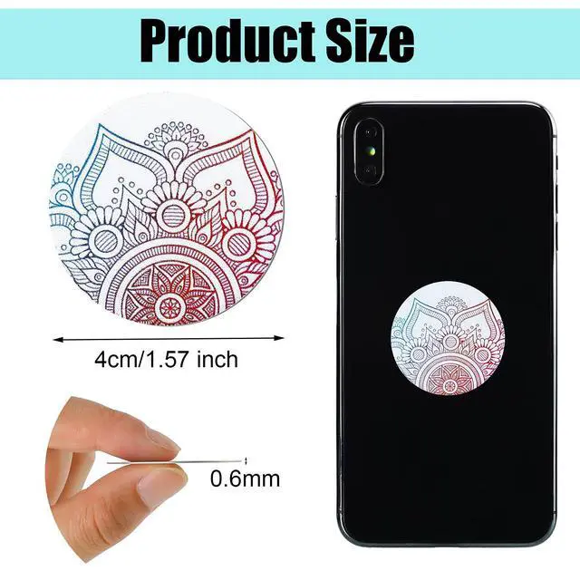 Alt view image 4 of 7 - 8 Pcs Magnet for Phone Case Car Mount, Mandala Style | Metal Plates Cell Holder for Back of Phone Thin Adhesive Compatible with Magnetic Phone Case Replacement Sticker