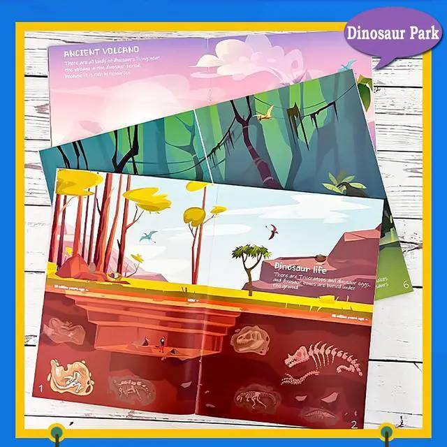 Alt view image 4 of 7 - Dinosaur Sticker Book for Kids - 230+ Stickers & 8 Scenes Dinosaur Park - Side by Side Activity Book - Fun Reusable Scenes - Great for Boys & Girls Ages 2-4 4-8