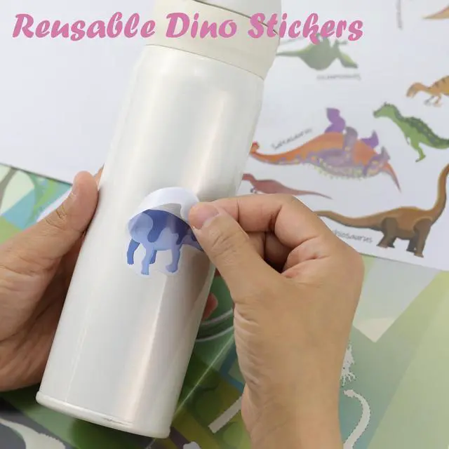 Alt view image 5 of 7 - Dinosaur Sticker Book for Kids - 230+ Stickers & 8 Scenes Dinosaur Park - Side by Side Activity Book - Fun Reusable Scenes - Great for Boys & Girls Ages 2-4 4-8