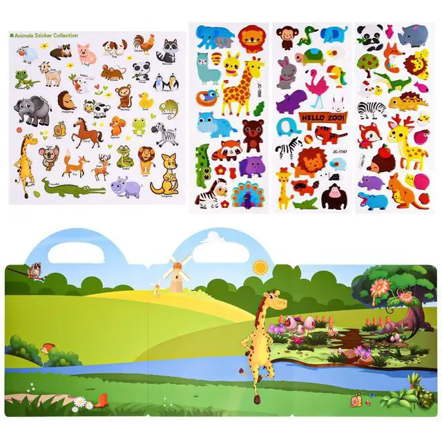 Alt view image 3 of 6 - Reusable Puffy Sticker Book,Animals Jelly Stickers Educational Toy | 88 pcs Reusable Sticker,Waterproof Jelly Stickers, Portable Travel Toys,Educational Sensory Learning Toy,Gift for Boy Girl