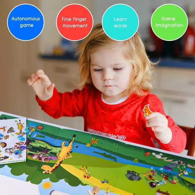 Alt view image 6 of 6 - Reusable Puffy Sticker Book,Animals Jelly Stickers Educational Toy | 88 pcs Reusable Sticker,Waterproof Jelly Stickers, Portable Travel Toys,Educational Sensory Learning Toy,Gift for Boy Girl