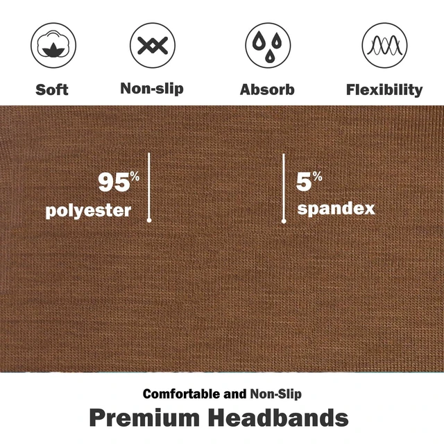 Alt view image 3 of 7 - Headbands for Women, Non-Slip, Premium Stretchy Head Bands Hair Accessories,Wear for Yoga, Fashion, Working Out, Travel or Running, 6 Pack, Neutral